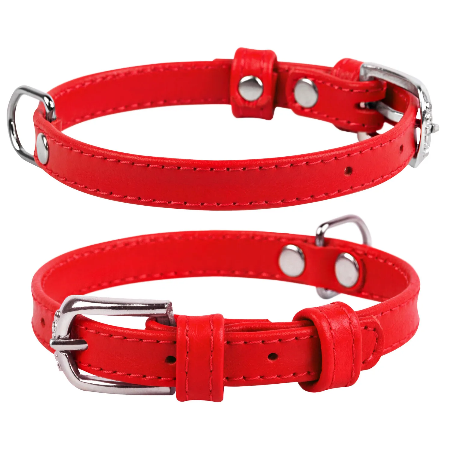 32933 Нашийник Collar Glamour без прикрас(шир.20мм, довж. 30-39см) червоний